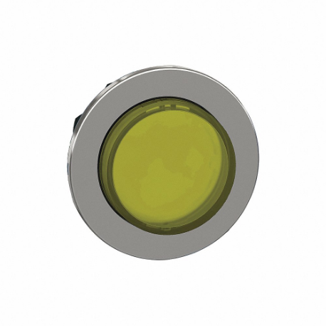 Extended Push Button, Yellow, 30 mm Mounting Size, Metallic, Maintained