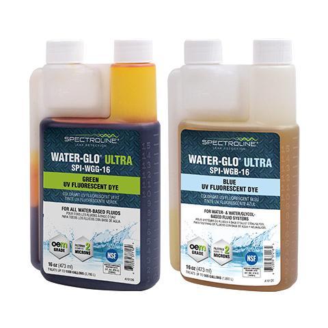 Fluorescent Leak Detection Dye, 1 gallon, For Water & Glycol Based Fluid System, Glows Green