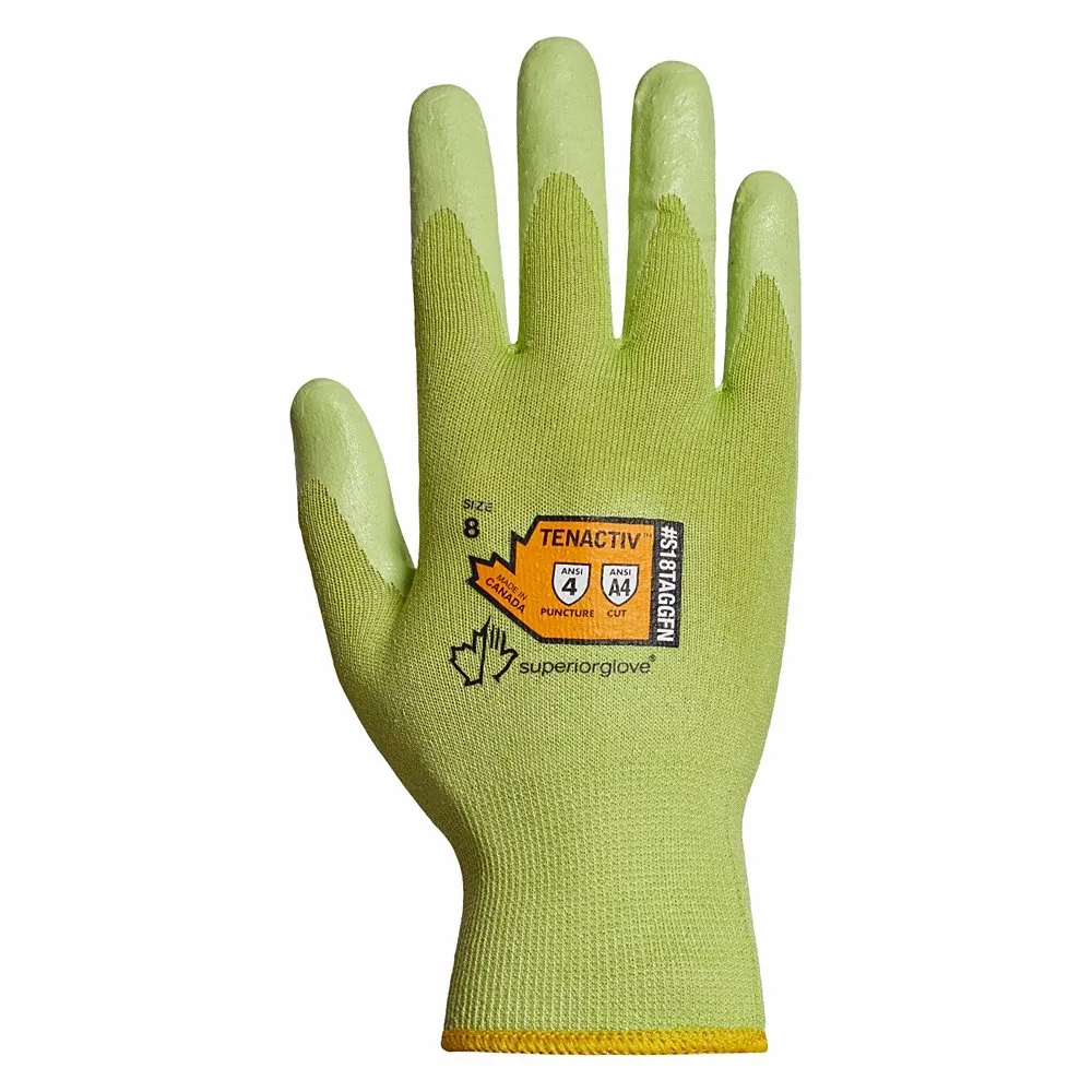 SUPERIOR GLOVE S18TAGGFN10 Knit Gloves, Size XL, ANSI Cut Level A4, Palm, Dipped, Foam Nitrile, Smooth, 1 Pair | CU4WQA