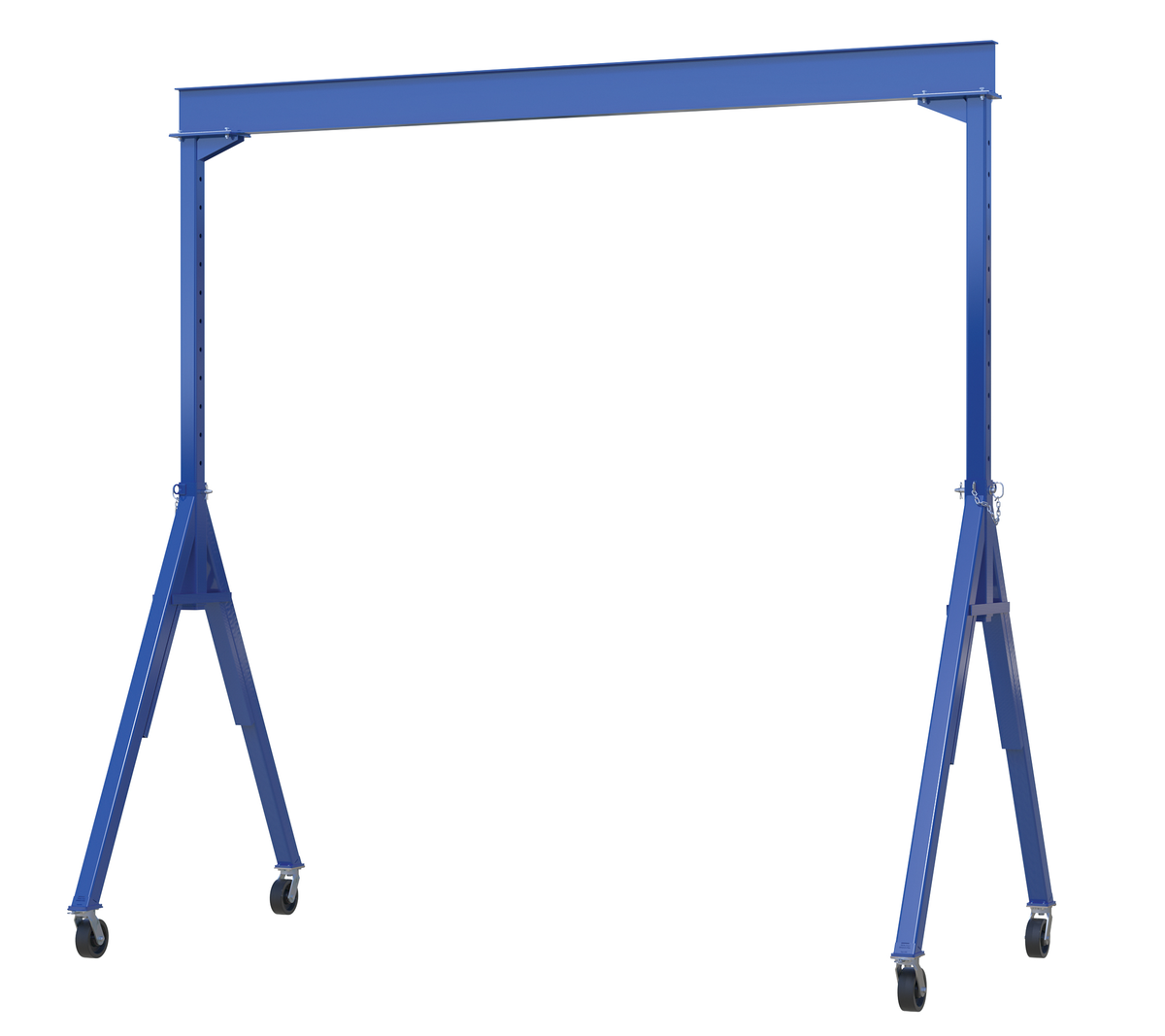 Steel Adjustable Height Gantry Crane with Phenolic Caster, 15 x 9 ft, 6000 lb Capacity, Blue