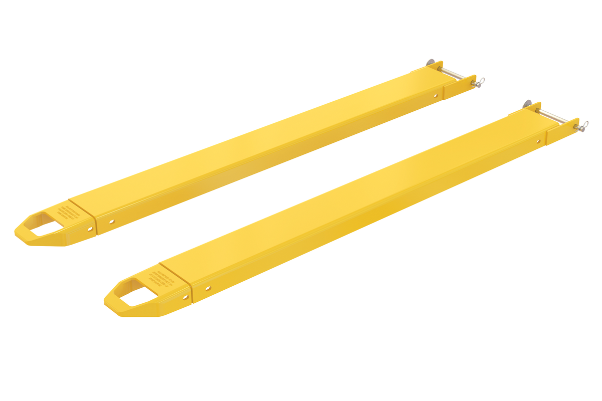 Steel Pin Style Fork Extension, 6 x 66 Inch, 4000 lb Capacity, Yellow