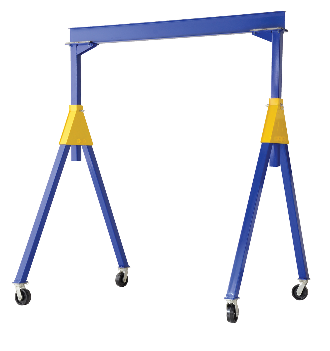 Steel Knockdown Fixed Gantry Crane with Phenolic Caster, 15 ft, 4000 lb Capacity, Blue