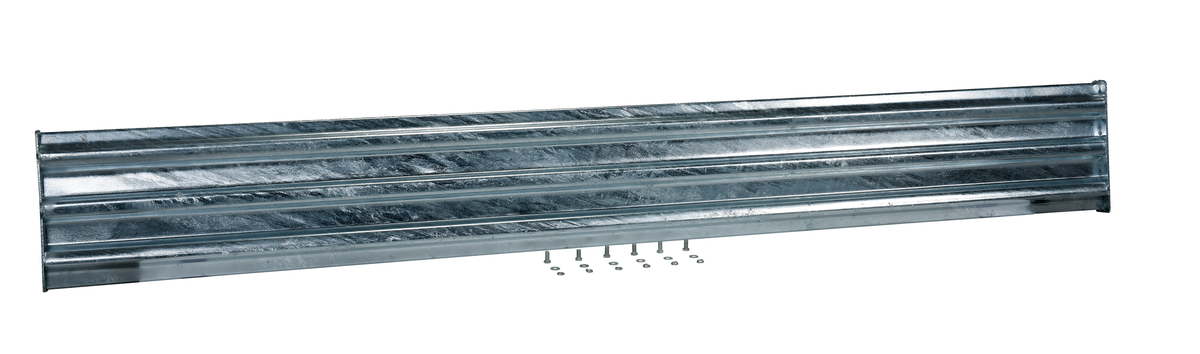 Galvanized Steel 3 Ribbed Bolt On Style Guard Rail, 113.875 Inch Length, Gray