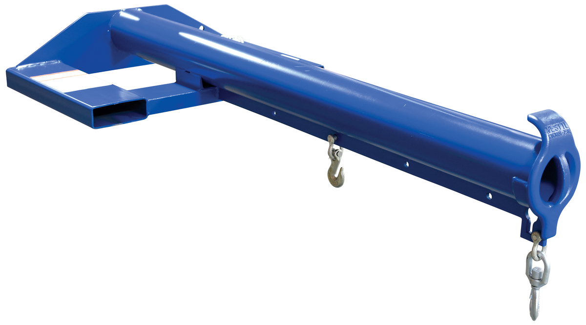 Steel Economy Non Telescoping Lift Boom, 30 Inch Fork Pocket Center, 6000 lb Capacity, Blue/Yellow