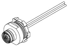 Female Receptacle, 5 Pole, 22 AWG PVC Lead, 11.81 Inch Length